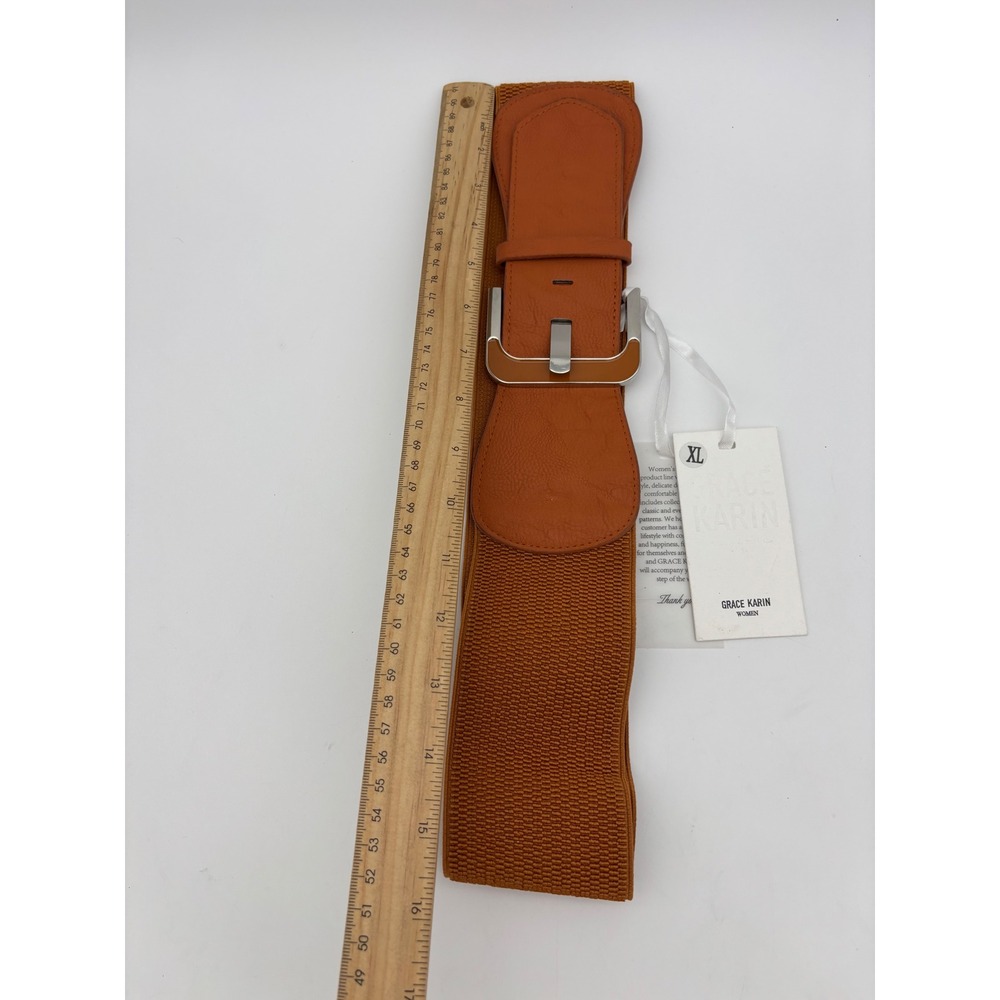 GRACE KARIN Wide Orange Belt Accessory‎ Womens Elastic Stretch Big Buckle NEW XL - Picture 13 of 13